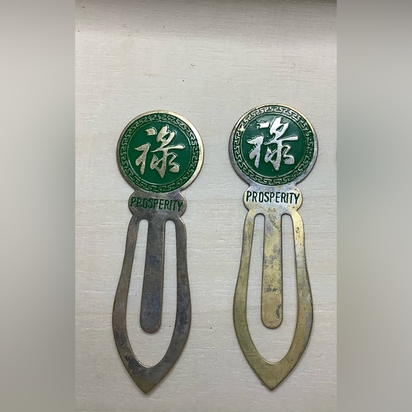 New vintage vintage metal bookmark (set of 3) prosperity longevity good luck - Picture 4 of 7